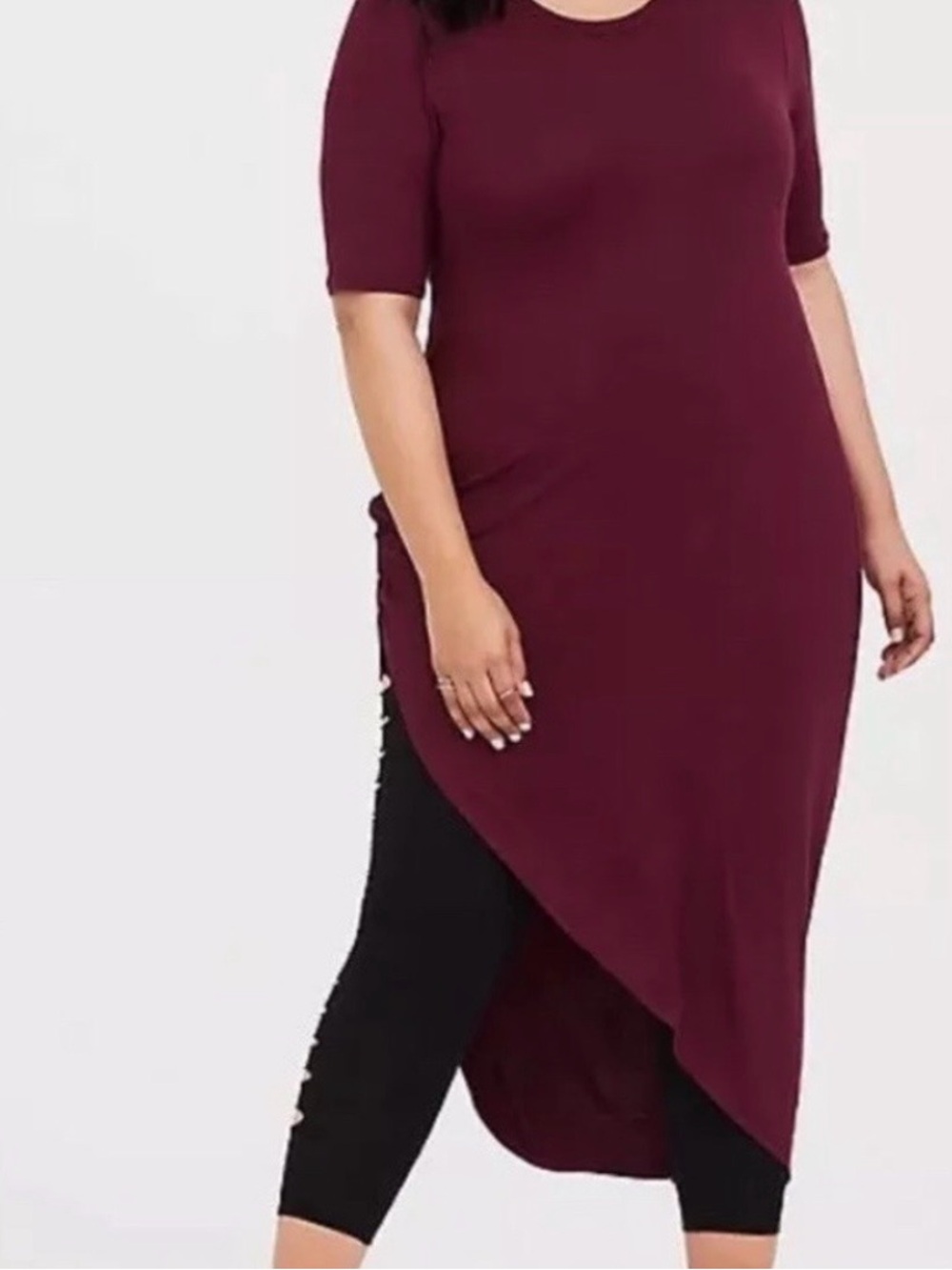 torrid Wine-Red Crewneck Top